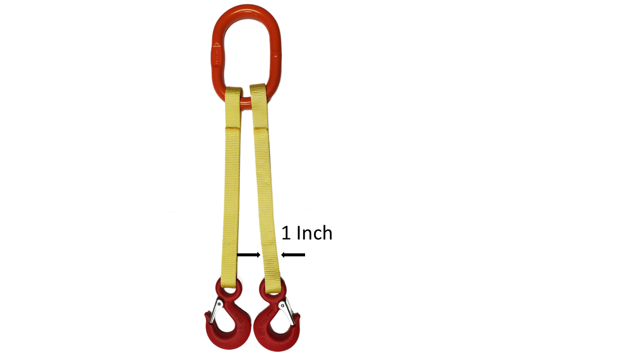 1 inch Wide, Two Leg Bridle Sling, 1 ply